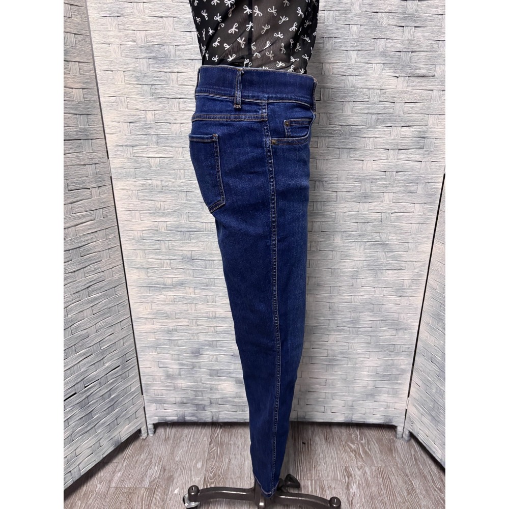 Spanx Womens Large Skinny Jeans Dark Wash Blue Pull On High Rise Stretch Denim - Picture 2 of 6